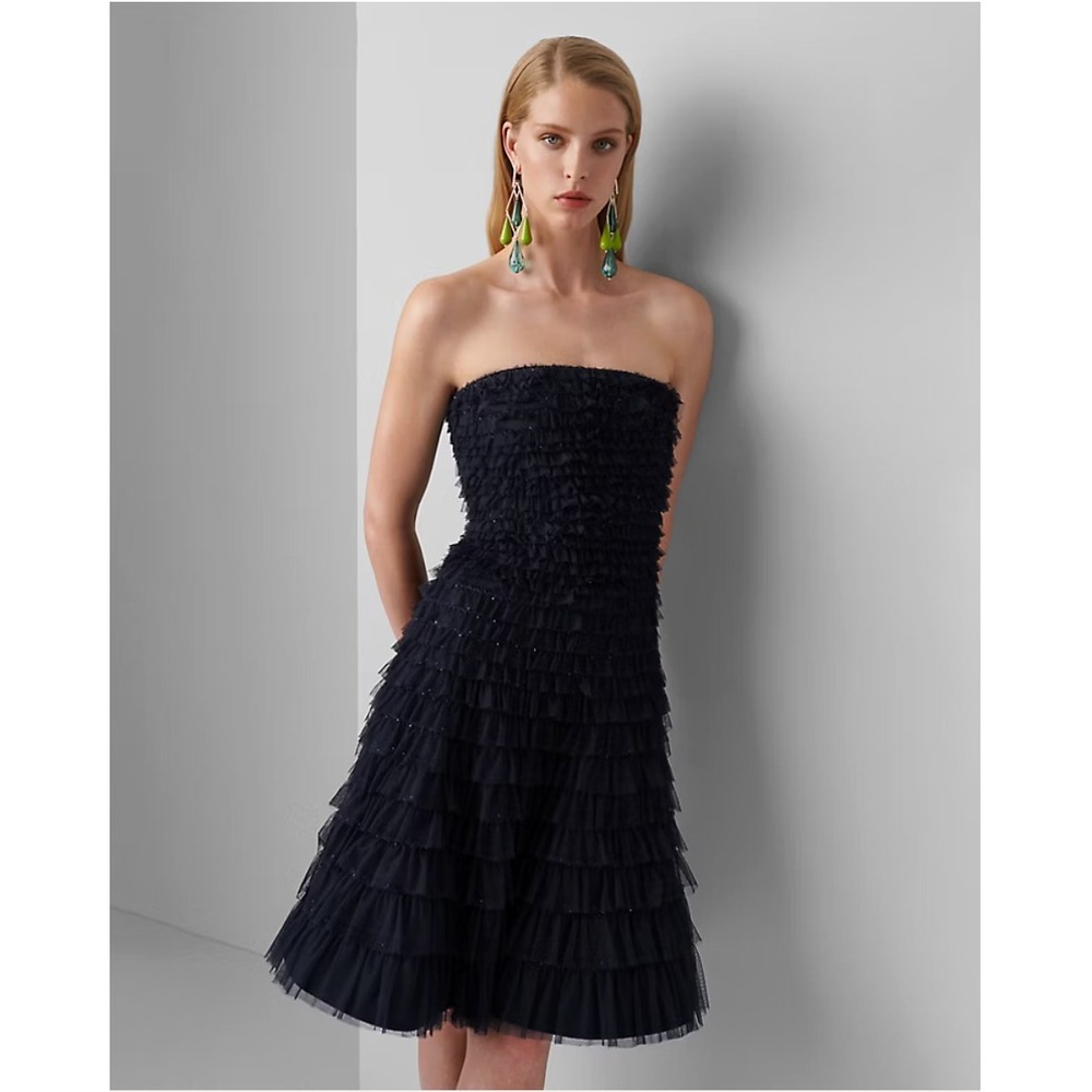 NWT $4990 Ralph Lauren‎ Purple Label Jordynn Sequin Tulle Cocktail Dress Size 12